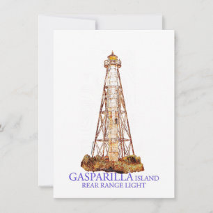 Watercolor Illustration Gasparilla Island Light Card