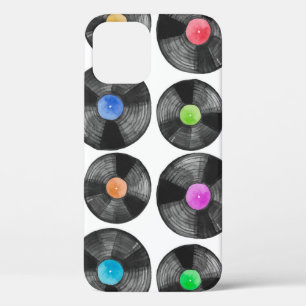 Watercolor illustration of a vinyl lp retro record iPhone 12 case