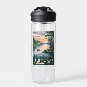Watercolor Illustration of Isle Royale Water Bottle