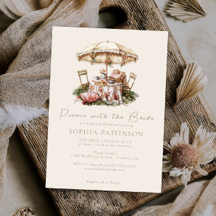 Watercolor Illustration Picnic Bridal Shower Invitation