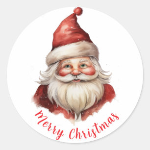 Watercolor illustration Santa Claus Classic Round Sticker