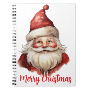 Watercolor illustration Santa Claus Notebook