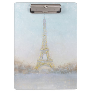 Watercolor   Image of Eiffel Towe Clipboard