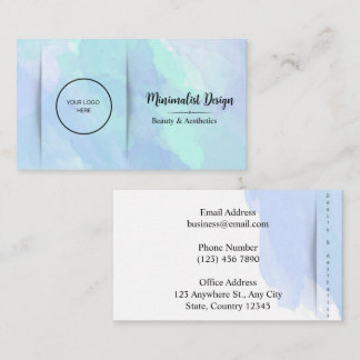 Watercolor in Blue Tones Minimalist Elegant Business Card