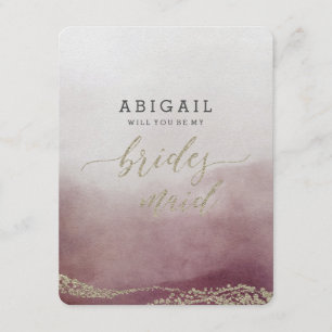 Watercolor in Cranberry Will You Be Bridesmaid Invitation