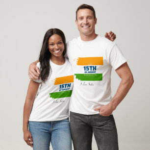 Watercolor Indian Flag T-Shirt on Ban Block Paper
