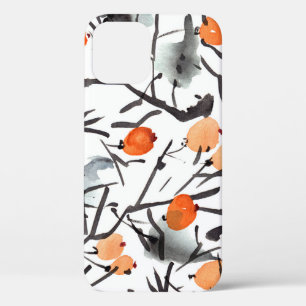 Watercolor Ink Berries Leaves Illustration iPhone 12 Case
