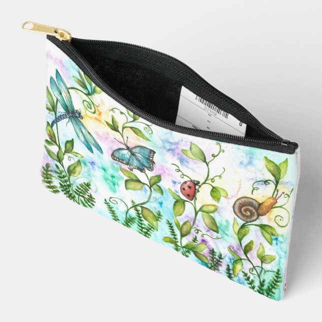 Watercolor Insects Pouch – Butterfly, Dragonfly... (Open)