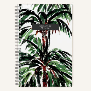 Watercolor Inspired Palm Trees  Notebook