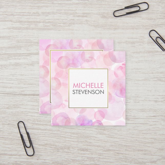 Watercolor Interior Design Business Cards (Front/Back In Situ)