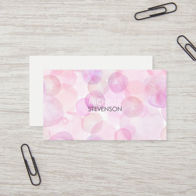 Watercolor Interior Design Business Cards (Front/Back In Situ)