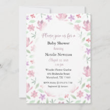 Watercolor Invitation, Floral, Flower, Nature
