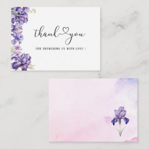 Watercolor Iris Lilac Flower Bridal shower Card