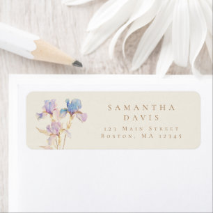 Watercolor Iris Return Address Label