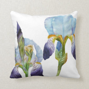 Watercolor Irises Cushion