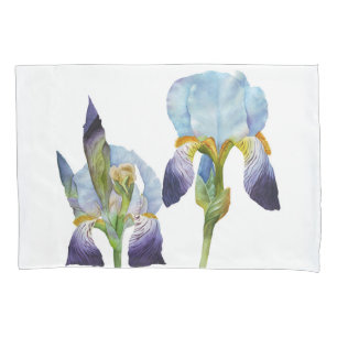 Watercolor Irises Pillowcase