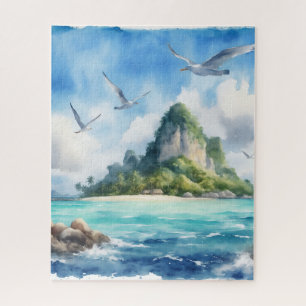Watercolor Island Jigsaw Puzzle