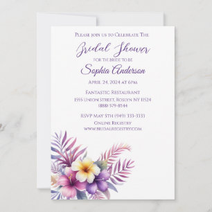 Watercolor Island Romance- Bridal Shower- Invitation