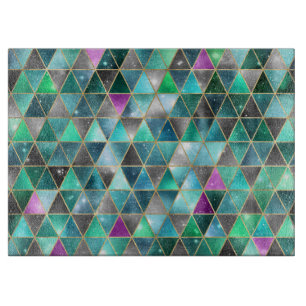 Watercolor Isometric with Gold and Marble Cutting Board