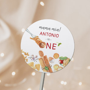 Watercolor Italian 1st Birthday Classic Round Sticker