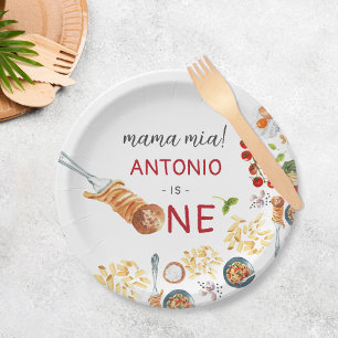 Watercolor Italian 1st Birthday Paper Plate