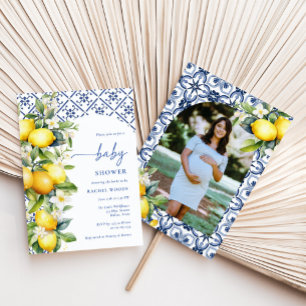 Watercolor Italian Lemon Baby Shower Invitation