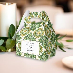 Watercolor Italian tile Mediterranean wedding Favour Box