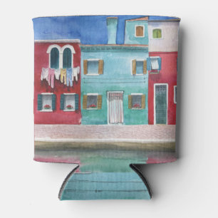 Watercolor Italy: Hand Drawn Can Cooler