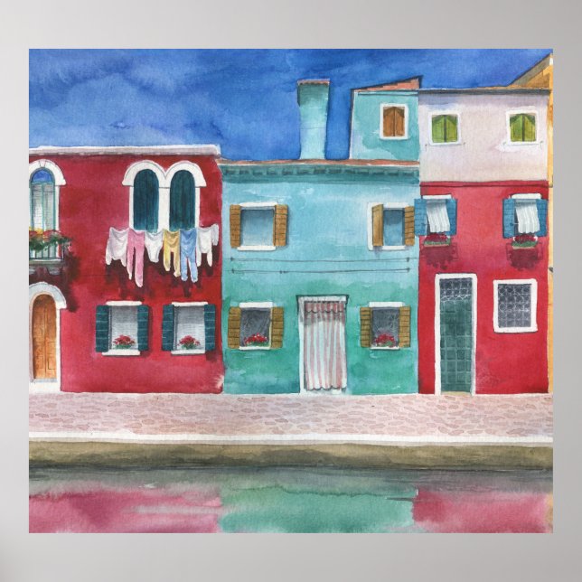 Watercolor Italy: Hand Drawn Poster (Front)