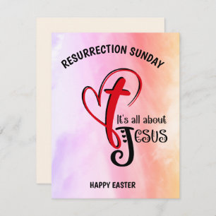 Watercolor IT'S ALL ABOUT JESUS Christian Easter C Card