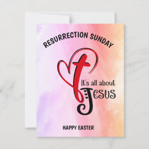 Watercolor IT'S ALL ABOUT JESUS Christian Easter Card