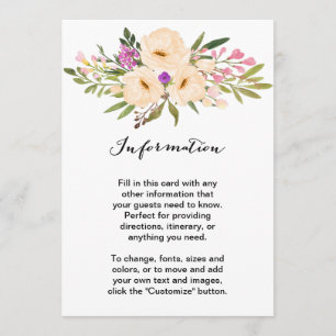 Watercolor Ivory Bouquet Anemones Invitation