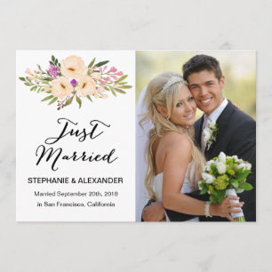 Watercolor Ivory Bouquet Anemones Invitation