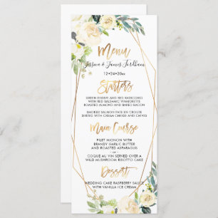 Watercolor Ivory Cream Roses+ Alabaster Peonies Invitation
