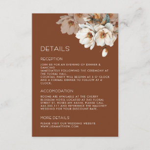 Watercolor Ivory Flowers Wedding Enclosure Card