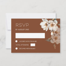 Watercolor Ivory Terracotta Flower RSVP Card
