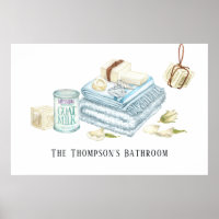 Watercolor Ivory White Soap Bathroom