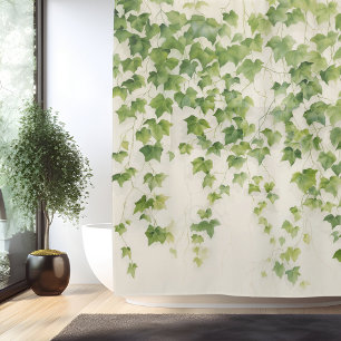 Watercolor Ivy League Elegance Shower Curtain