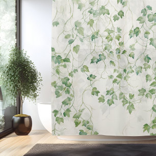 Watercolor Ivy League Elegance Shower Curtain