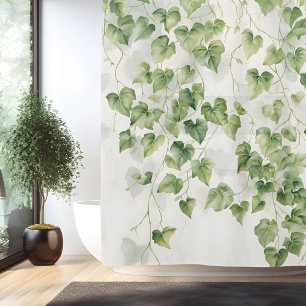 Watercolor Ivy League Elegance Shower Curtain