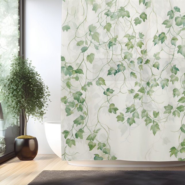 Watercolor Ivy League Elegance Shower Curtain (Creator Uploaded)