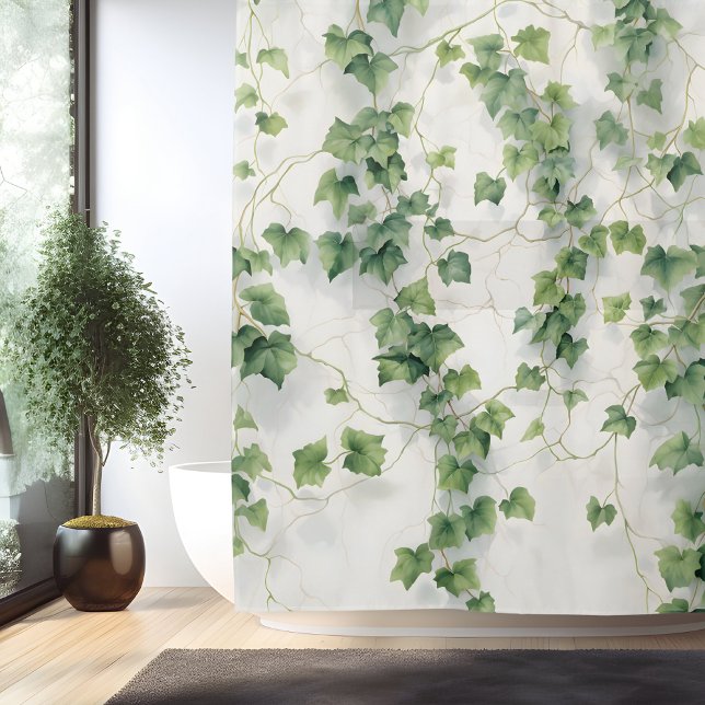 Watercolor Ivy League Elegance Shower Curtain (Creator Uploaded)