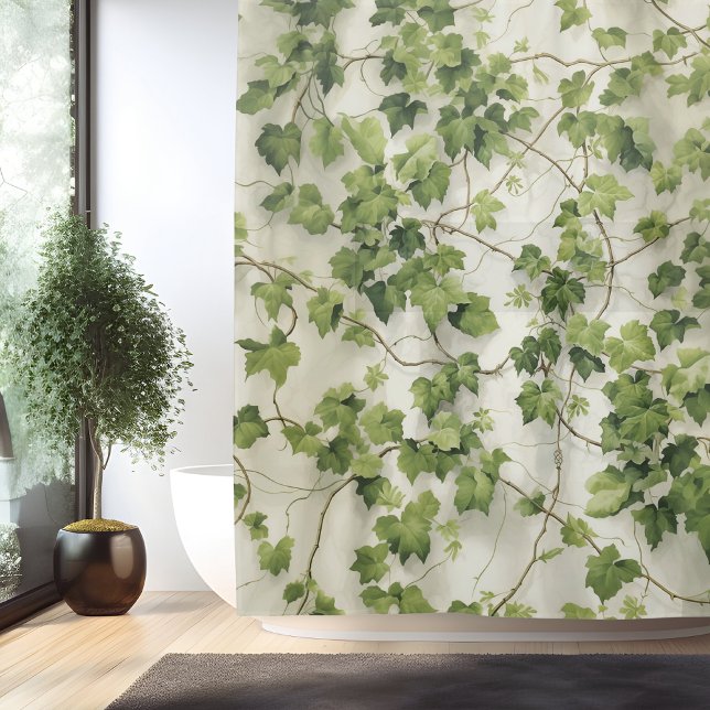 Watercolor Ivy League Elegance Shower Curtain (Creator Uploaded)