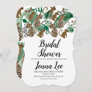 Watercolor Jaguar Jungle Safari Cheetah Cat Invitation