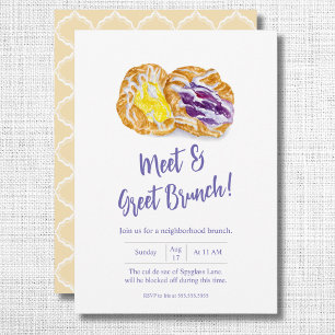 Watercolor Jelly Danishes Neighbourhood Brunch Invitation