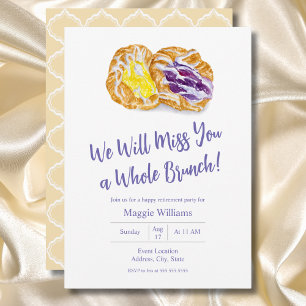Watercolor Jelly Danishes Retirement Brunch Invitation