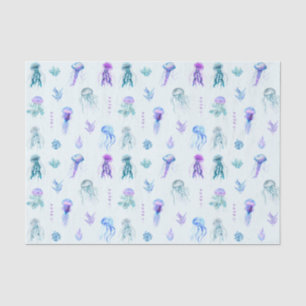 Watercolor Jellyfish and Seaweed Tissue Paper