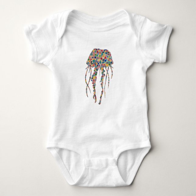 Watercolor Jellyfish Baby Bodysuit (Front)