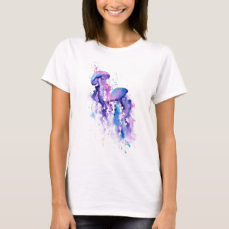 Watercolor Jellyfish Coastal Ocean Sea Life T-Shirt
