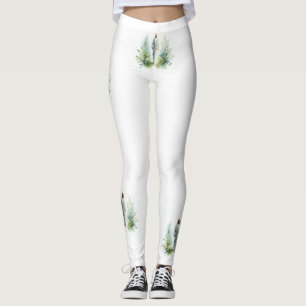 Watercolor Jesus Christ with Botanical Elements – Leggings